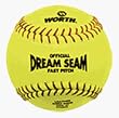 Worth Dream Seam 11" Fastpitch Softball, Yellow ASA, Dz