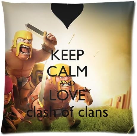 Keep Calm and Love Clash of Clans Standar Size Cotton Rectangle Print Pillowcase Covers Two Sides 20*30
