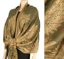 70" x 28" Big Paisley Jacquard Double Layer Woven Pashmina Shawl / Wrap / Stole - Olive Green