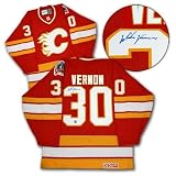 Mike Vernon Calgary Flames Autographed/Hand Signed 89 Stanley Cup Jersey