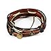 Simple Fashion Colour Braided Rope Three-tone Button Wrap Bracelet