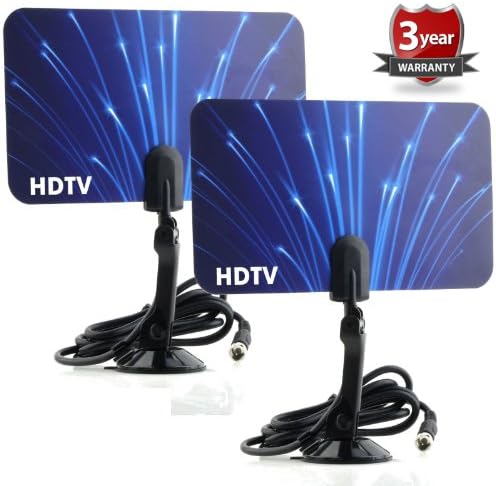 2 Digital Flat Thin Leaf Tv Antenna HDTV Antenna UHF/VHF FM Radio 2X Two Pack