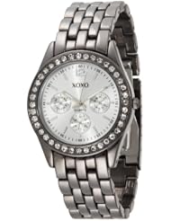 XOXO Womens XO5209 Silver Dial Gun Metal Bracelet Watch