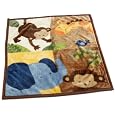 Kids Line Jungle 123 High Pile Blanket, Brown