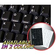 GERMAN NON-TRANSPARENT KEYBOARD STICKER WITH BLACK BACKGROUND