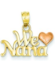 14K Two Tone Gold We Love Nana Charm Grandma Jewelry