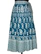 Cotton Wrap Skirt-Womens Rich Electric Blue Paisley Print Soft Cotton Long Skirt 40 Inch