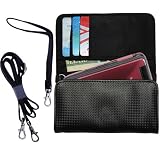 Black Purse Hand Bag Case for the Sanyo SCP-3810 with both a hand and shoulder loop option - a unique Gomadic design