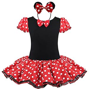 YiZYiF Baby Girls Minnie Mouse Christmas Party Halloween Tutu Dress Up Headband Red 2T