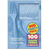 Pastel Blue Big Party Pack - Forks (100)
