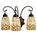 18 Inch W Ivory Tiffany Acorn 3 Lt Vanity Wall Sconces