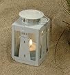 White Lighthouse Tealight Lantern (4 inch)