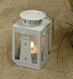 White Lighthouse Tealight Lantern (4 inch)