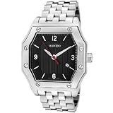 Valentino Prestige Stainless Steel Mens Swiss Dress Watch Black dial Date V39LBQ9909-S099