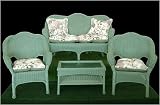 Salem Harbor 4 Piece Resin Wicker Set - Sage Green