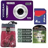Vivitar Vivicam 5.1MP Digital Camera Purple Plus 4GB Accessory Bundle