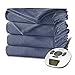 Sunbeam Heated Blanket | Velvet Plush, 10 Heat Settings, Lagoon Blue, King
