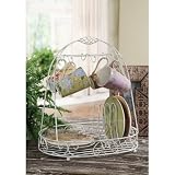 Antique White Metal Plate and Mug Holder