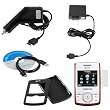 Rapid Car Charger + AC Charger + USB Cable + Black Silicone Case + Screen Protector for AT&T Samsung A767 Propel