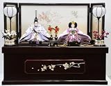 京刺繍親王 正絹桜刺しゅう 溜塗収納飾り　親王収納飾り雛人形18-1