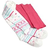 Country Kids Girls  2 Pack Ribbed Legwarmer/Geometric Stripe Tight