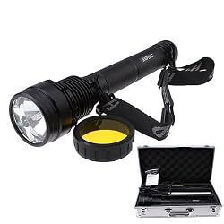 AGPtek 6000LM 380mm Hid Rechargable Flashlight 65W Kit Including 6600mah Li-ion Battery And Car Charger