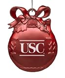 University of South California - Pewter Christmas Tree Ornament - Red