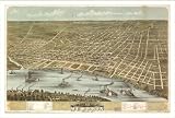 Historic Memphis, Tennessee, c. 1870 (L) Panoramic Map Poster Print Reprint Giclee Historic Memphis, Tennessee, c. 1870 (L) Panoramic Map Poster Print Reprint Giclee