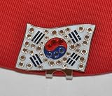 Crystal Golf Ball Marker & Hat/ Visor Clip - Korean Flag