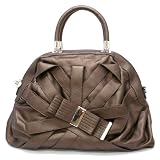 Designer Style Strappy Handbag - Bronze