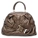 Designer Style Strappy Handbag - Bronze