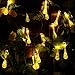 Covboa Solar String Lights, 20ft 30 LED Water Drop Solar Lights Outdoor String Fairy Waterproof Lights Garden Decorations Christmas Lights for Room, Patio, Home, Party,Yard (Warm White)