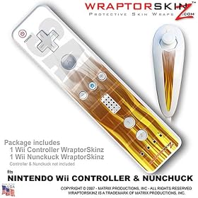 Nintendo Wii Remote Controller Skins - Fire Flames on White WraptorSkinz TM Kit by TuneTattooz TM