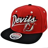 NHL LNH New Jersey Devils Snapback Red Black Hat Cap Flat Bill Original Zephyr