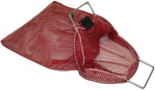Small Galvanized Wire Handle Mesh Catch Bag, Red 15" x 20"