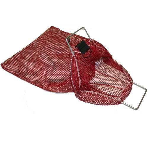 Small Galvanized Wire Handle Mesh Catch Bag, Red 15" x 20"