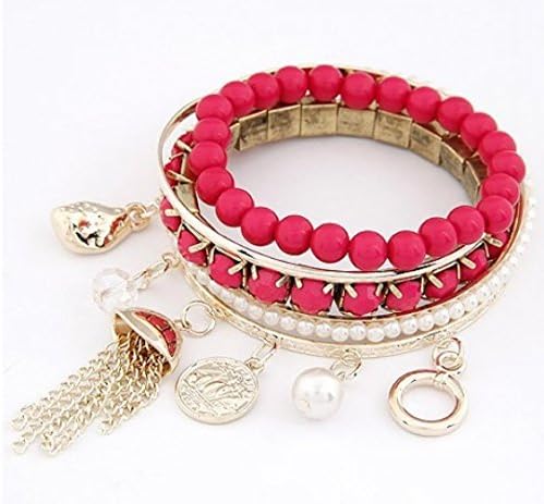 Fit Fashion European and American fashion major suit wind all-match gemstone pearl multilayer treasure Bracelet personality tassel