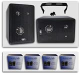 4 Pair (8) New Acoustic Audio 200 Watt 3-Way All Weather Black Indoor Outdoor Home Speakers 251B8PKG
