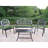 Oakland Living Rochester 4 Piece Seating Set in Hammer Tone Bronze Finish