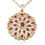 18k Yellow Gold Overlay Sterling Silver Garnet Pendant, 18 51cxyNczRgL. SL160 18k Yellow Gold Overlay Sterling Silver Garnet Pendant, 18