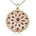 18k Yellow Gold Plated Sterling Silver Garnet Pendant, 18"