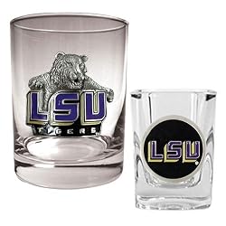 LSU Tigers NCAA Rocks Glass And Shot Glass Set by Great American Products