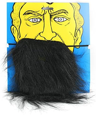 Fake Black &amp; White Eyebrow Mustache Beard Self-Adhesive Facial Hair Masquerade Party Halloween Costume
