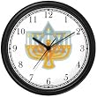 Hanukkah Candle Holder or Chanukia Jewish Star of David Judaica Jewish Theme Wall Clock by WatchBuddy Timepieces (Slate Blue Frame)