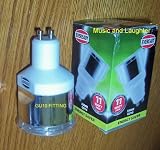 3 x GU10 energy saving light or spotlight bulbs. Eveready brand only 11 watts consumption but equivalent to 50 to 60w light.