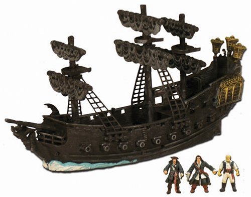 Childrens Toyshop   : Pirates of the Caribbean 3 - Pirate Fleet Micro Ship - Black Pearl with Jack, Will and Gibbs