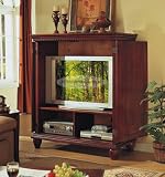 Wide / Flat Screen TV Armoire Entertainment Center in Cherry Finish