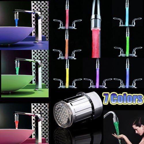 Bathroom Accessories Easy to Install LED Water Faucet Light 7 Colors Changing Glow Shower Stream Tap