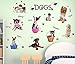 Fangeplus(TM) DIY Removable Cute Dogs Puppy Art Mural Vinyl Waterproof Wall Stickers Kids Room Decor Nursery Decal Sticker 27.5''x19.6''