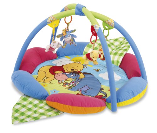 Imagen 1 de Famosa Winnie the Pooh Manta Actividades the Pooh - Manta de juegos reversible y acolchada con colgantes, texturas y sonidos